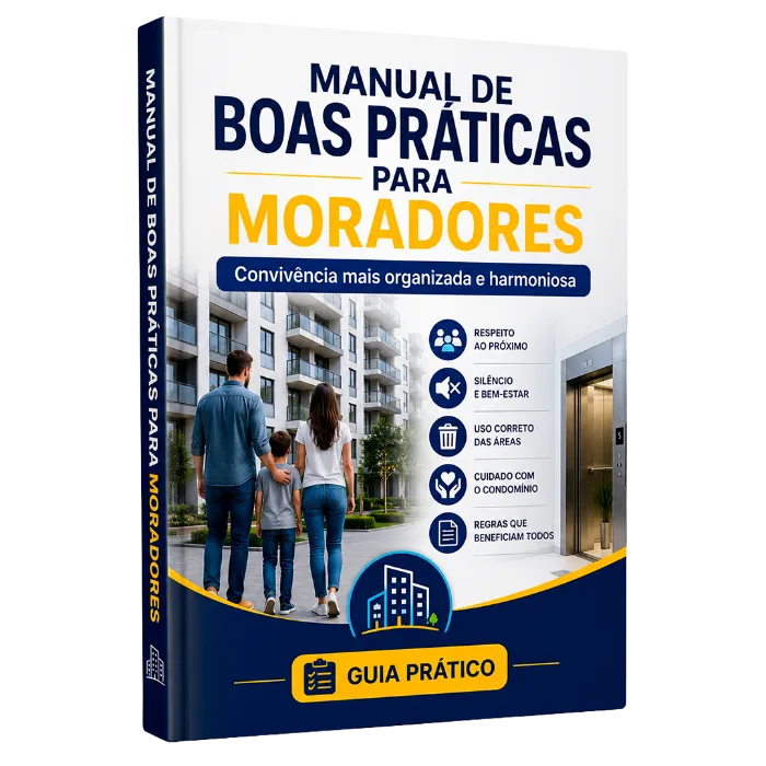 Mockup real do bônus 3: Manual de Boas Práticas para Moradores