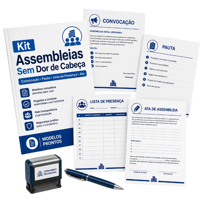 Mockup real do bônus 5: Kit Assembleias Sem Dor de Cabeça